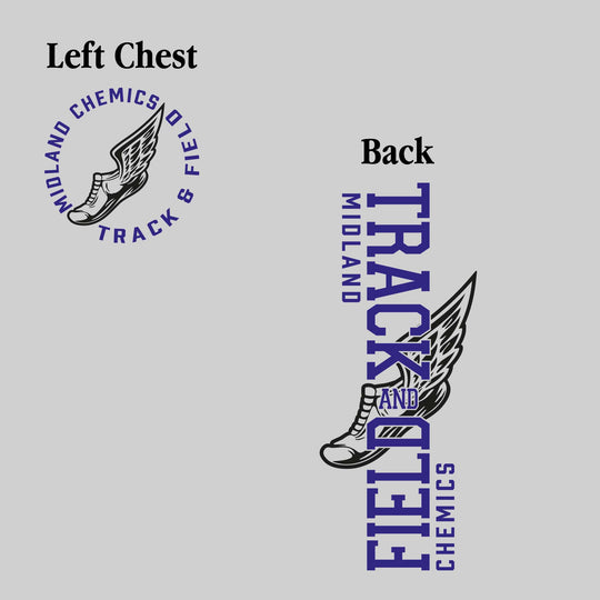 Midland Chemics - Track & Field - Vertical Track & Field with School Name and Winged Shoe