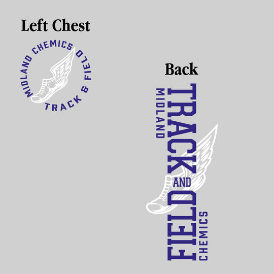 Midland Chemics - Track & Field - Vertical Track & Field with School Name and Winged Shoe