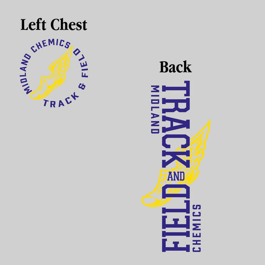 Midland Chemics - Track & Field - Vertical Track & Field with School Name and Winged Shoe