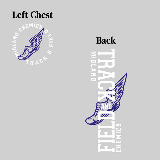 Midland Chemics - Track & Field - Vertical Track & Field with School Name and Winged Shoe