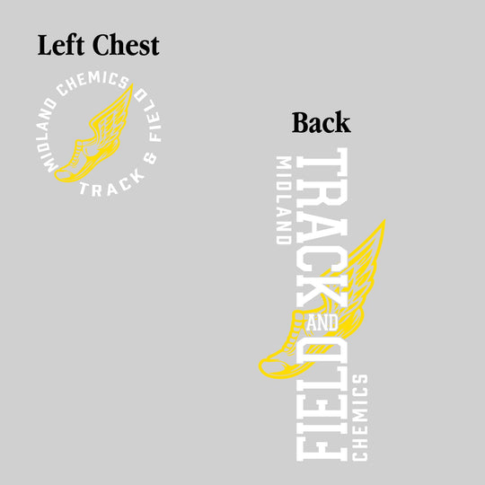 Midland Chemics - Track & Field - Vertical Track & Field with School Name and Winged Shoe
