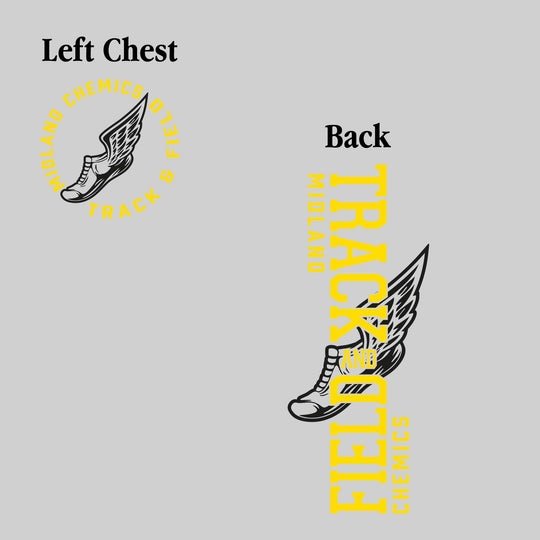 Midland Chemics - Track & Field - Vertical Track & Field with School Name and Winged Shoe