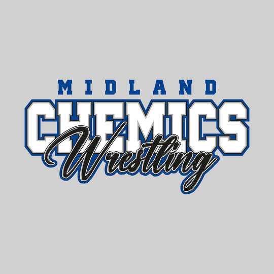 Midland Chemics - Wrestling - Outlined Mascot Name with Cursive Wrestling