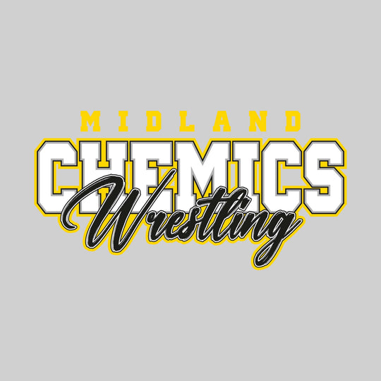 Midland Chemics - Wrestling - Outlined Mascot Name with Cursive Wrestling