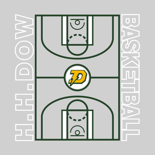 Midland Dow Chargers - Basketball - Full Court with Sideline Text