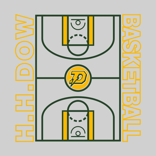 Midland Dow Chargers - Basketball - Full Court with Sideline Text