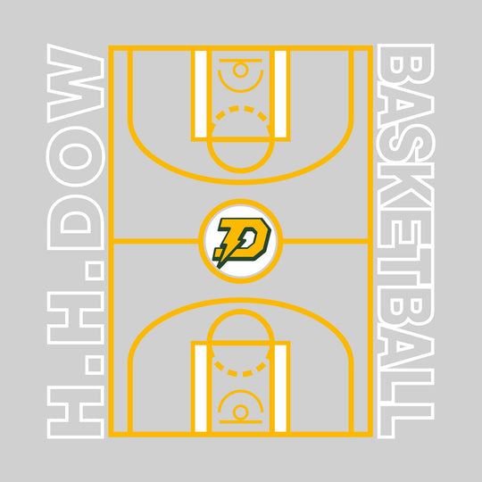 Midland Dow Chargers - Basketball - Full Court with Sideline Text