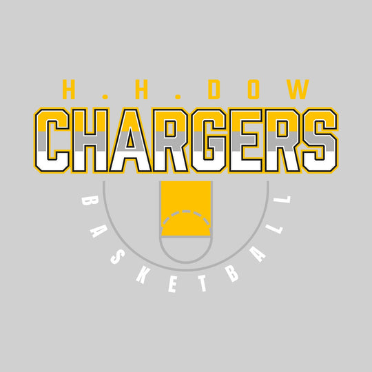 Midland Dow Chargers - Basketball - Tri-Color Chargers with Court Lines