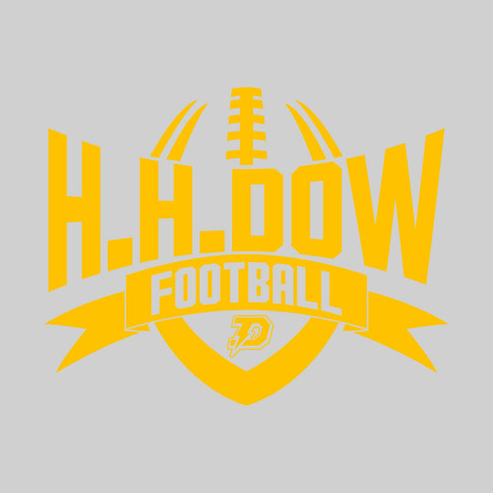 Midland Dow Chargers - Football - School Name with Football Shape and Banner
