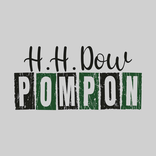 Midland Dow Chargers - Poms - H H Dow Pompon with Distressed Text