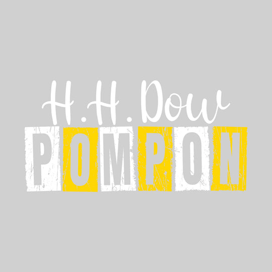Midland Dow Chargers - Poms - H H Dow Pompon with Distressed Text