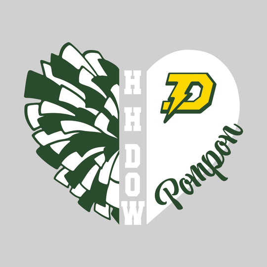Midland Dow Chargers - Poms - Pom Heart with School Name
