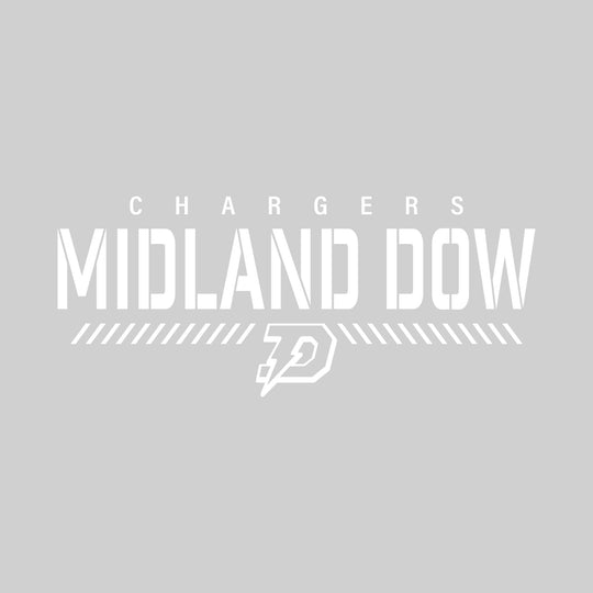 Midland Dow Chargers - Spirit Wear - Stenciled School Name with Mascot
