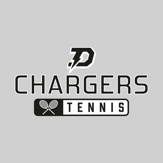 Midland Dow Chargers - Tennis - Mascot Over Name with Rounded Rectangle
