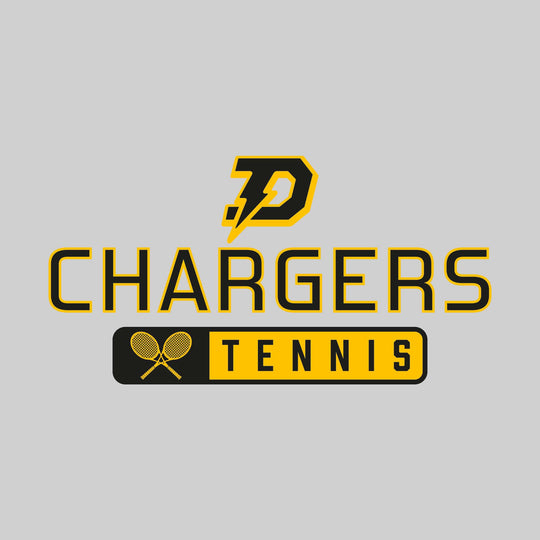 Midland Dow Chargers - Tennis - Mascot Over Name with Rounded Rectangle