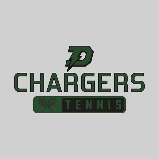 Midland Dow Chargers - Tennis - Mascot Over Name with Rounded Rectangle