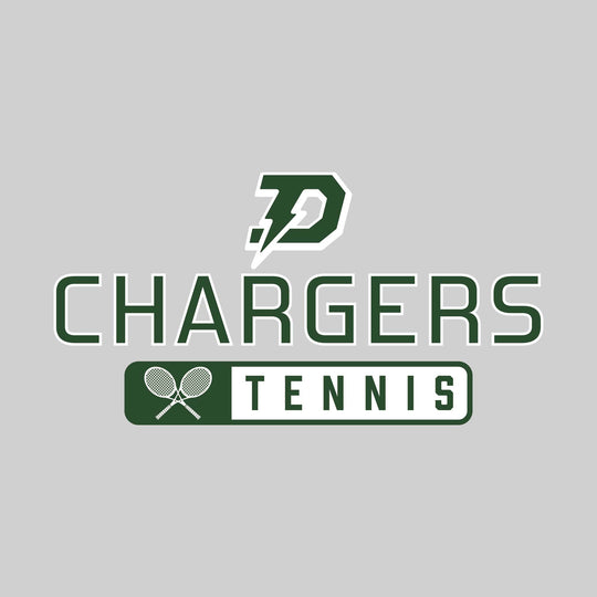 Midland Dow Chargers - Tennis - Mascot Over Name with Rounded Rectangle