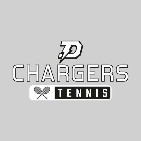 Midland Dow Chargers - Tennis - Mascot Over Name with Rounded Rectangle