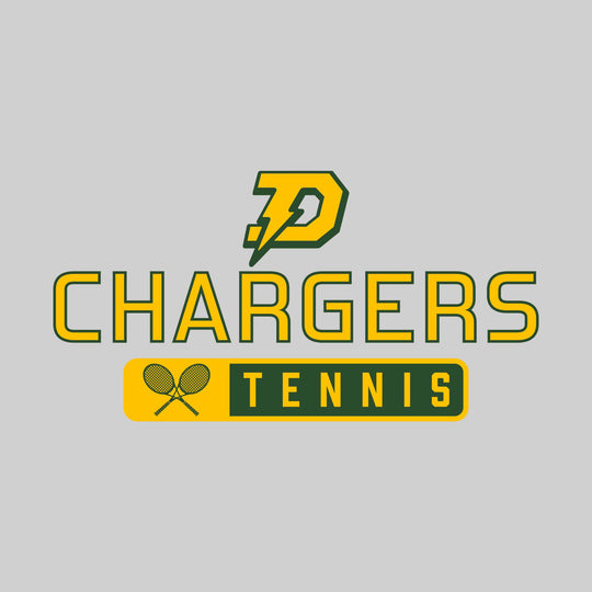 Midland Dow Chargers - Tennis - Mascot Over Name with Rounded Rectangle