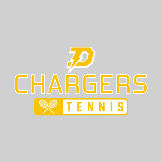 Midland Dow Chargers - Tennis - Mascot Over Name with Rounded Rectangle