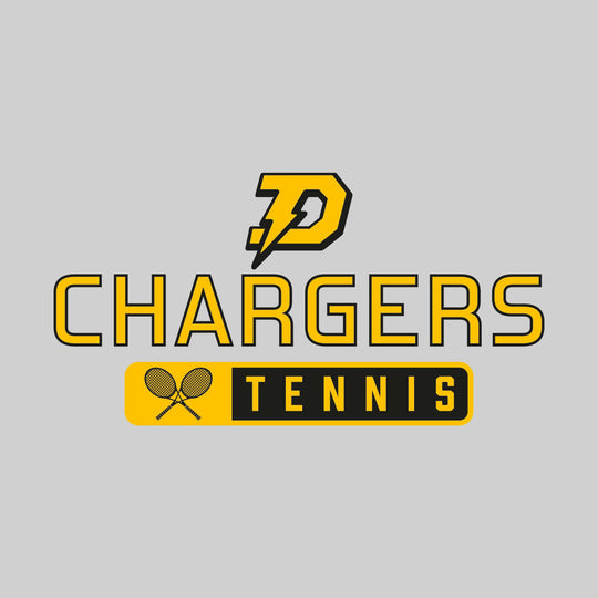 Midland Dow Chargers - Tennis - Mascot Over Name with Rounded Rectangle