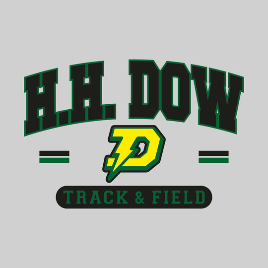 Midland Dow Chargers - Track & Field - Arched School Name Over Mascot with School Color Bars