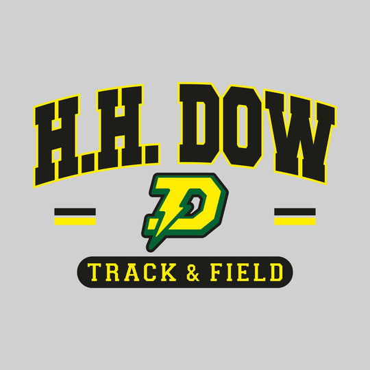 Midland Dow Chargers - Track & Field - Arched School Name Over Mascot with School Color Bars