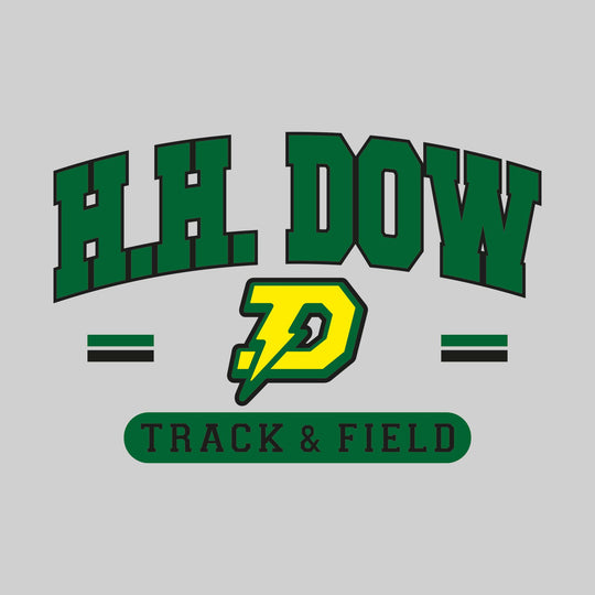 Midland Dow Chargers - Track & Field - Arched School Name Over Mascot with School Color Bars