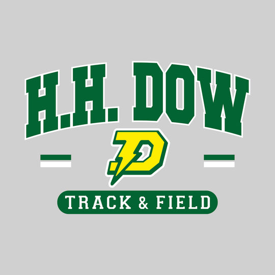 Midland Dow Chargers - Track & Field - Arched School Name Over Mascot with School Color Bars