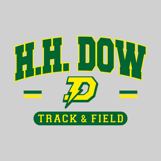 Midland Dow Chargers - Track & Field - Arched School Name Over Mascot with School Color Bars