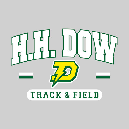 Midland Dow Chargers - Track & Field - Arched School Name Over Mascot with School Color Bars