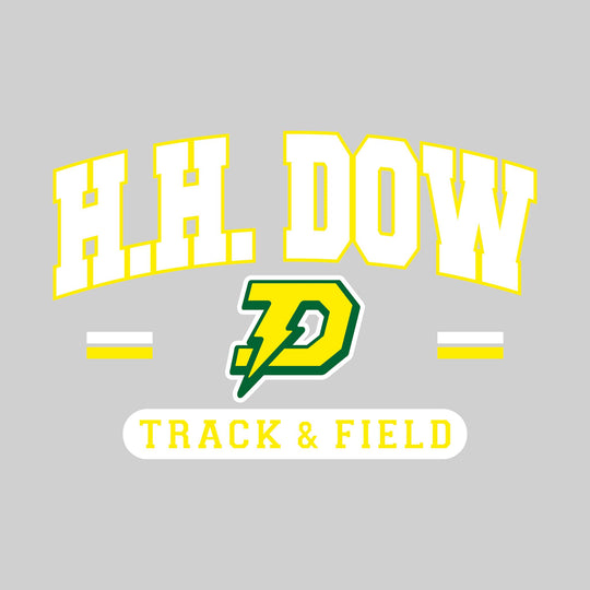 Midland Dow Chargers - Track & Field - Arched School Name Over Mascot with School Color Bars