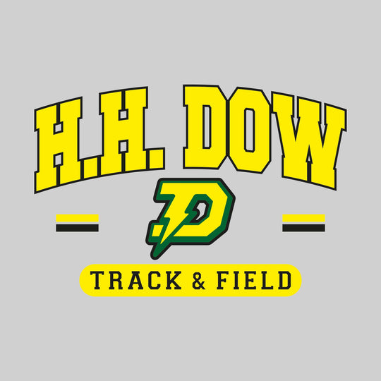 Midland Dow Chargers - Track & Field - Arched School Name Over Mascot with School Color Bars
