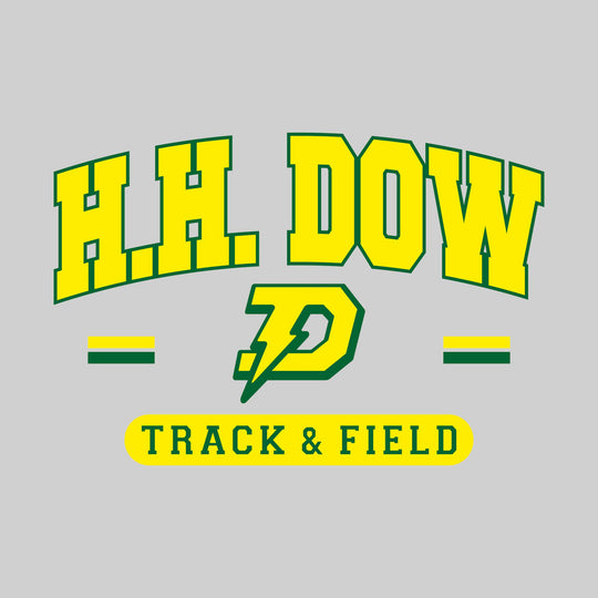 Midland Dow Chargers - Track & Field - Arched School Name Over Mascot with School Color Bars