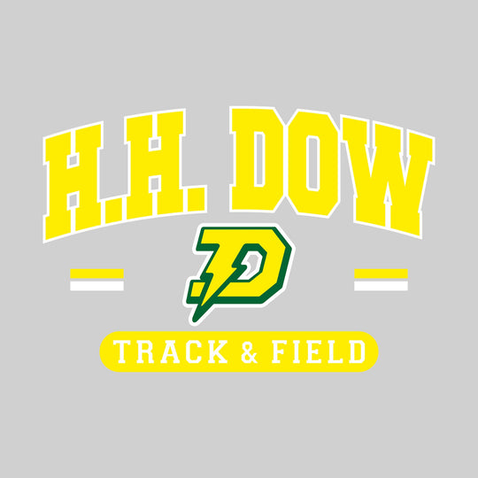 Midland Dow Chargers - Track & Field - Arched School Name Over Mascot with School Color Bars