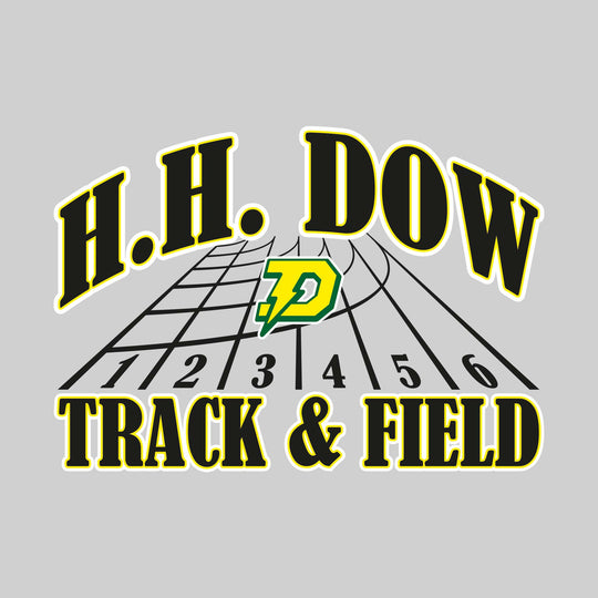 Midland Dow Chargers - Track & Field - Arched School Name with Mascot & Track Lanes