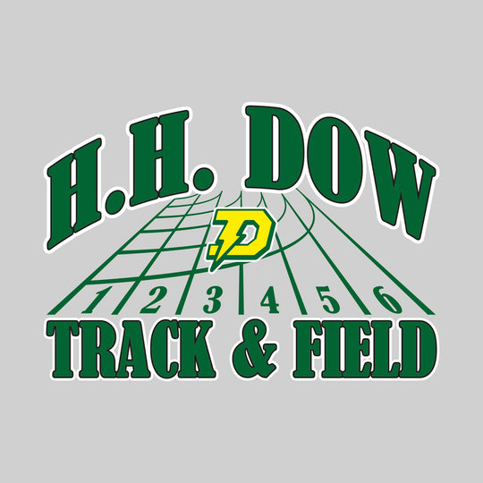 Midland Dow Chargers - Track & Field - Arched School Name with Mascot & Track Lanes