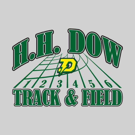 Midland Dow Chargers - Track & Field - Arched School Name with Mascot & Track Lanes