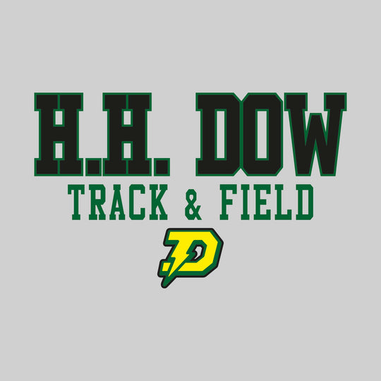 Midland Dow Chargers - Track & Field - Outlined School Name Over Track & Field with Mascot