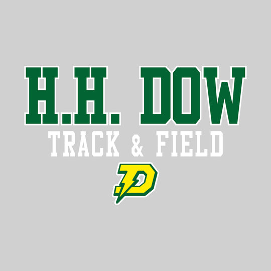 Midland Dow Chargers - Track & Field - Outlined School Name Over Track & Field with Mascot