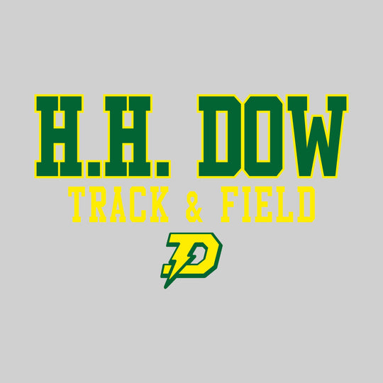 Midland Dow Chargers - Track & Field - Outlined School Name Over Track & Field with Mascot