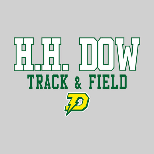 Midland Dow Chargers - Track & Field - Outlined School Name Over Track & Field with Mascot