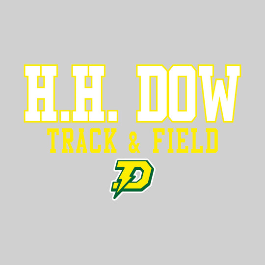 Midland Dow Chargers - Track & Field - Outlined School Name Over Track & Field with Mascot