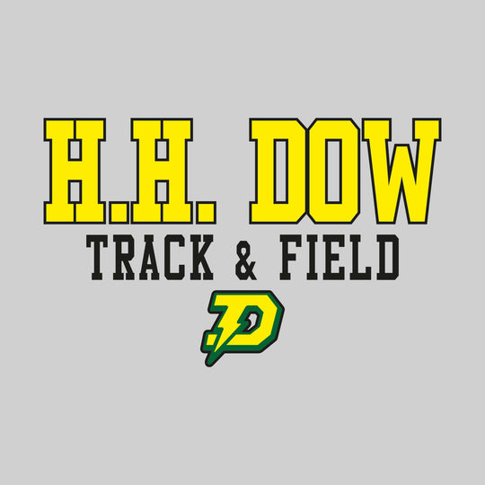 Midland Dow Chargers - Track & Field - Outlined School Name Over Track & Field with Mascot