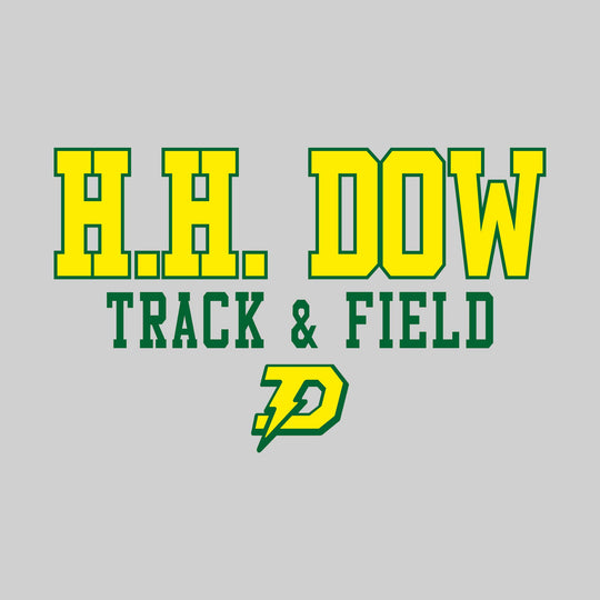 Midland Dow Chargers - Track & Field - Outlined School Name Over Track & Field with Mascot