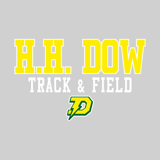 Midland Dow Chargers - Track & Field - Outlined School Name Over Track & Field with Mascot