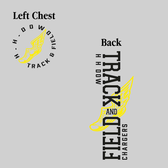 Midland Dow Chargers - Track & Field - Vertical Track & Field with School Name and Winged Shoe