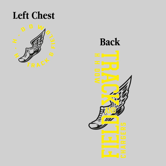Midland Dow Chargers - Track & Field - Vertical Track & Field with School Name and Winged Shoe
