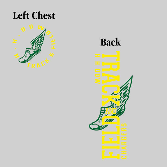 Midland Dow Chargers - Track & Field - Vertical Track & Field with School Name and Winged Shoe
