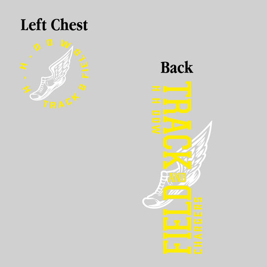 Midland Dow Chargers - Track & Field - Vertical Track & Field with School Name and Winged Shoe